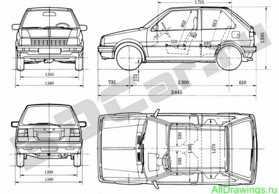 Nissan Micra (1983) (Nissan Micra (1983)) - drawings of the car